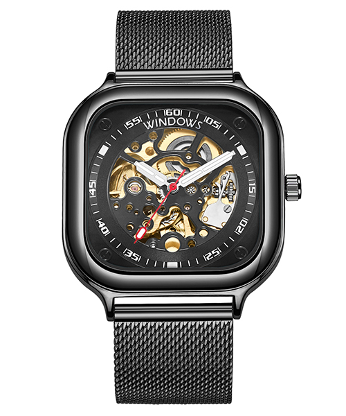 新潮鋼帶款式機械表批發(fā)供應